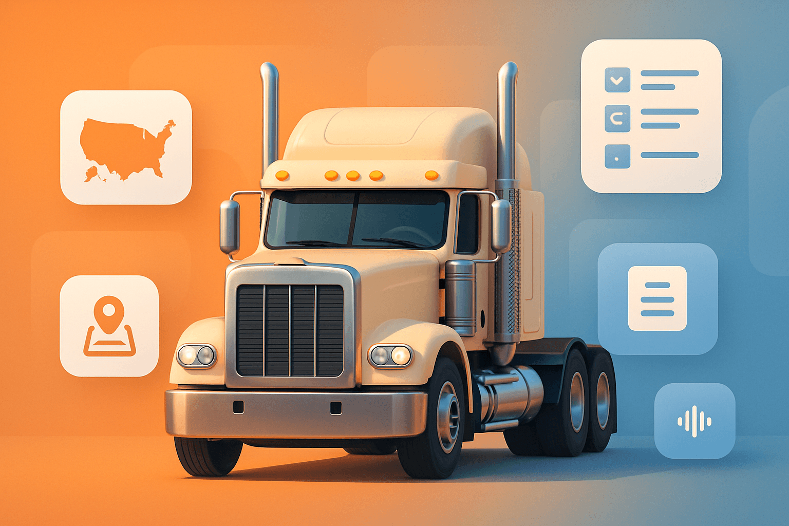 Koydo CDL study app preview with CDL truck, state practice, and progress cards